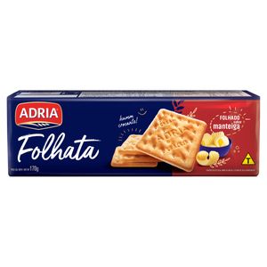 Biscoito Cream Cracker Adria Folhata Folhado Manteiga Pacote 170g