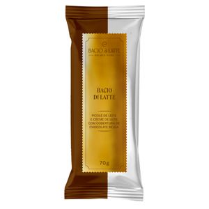 Picolé Bacio di Latte Leite e Creme de leite Cobertura Chocolate Belga 70g