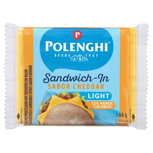 Queijo Processado Polenghi Sandwich-In Light Cheedar 144g