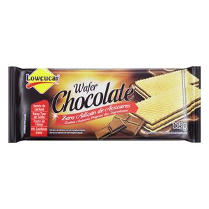 Biscoito Wafer Lowçucar c/ Recheio de Chocolate Zero Lactose s/ Açúcar Pacote 115g