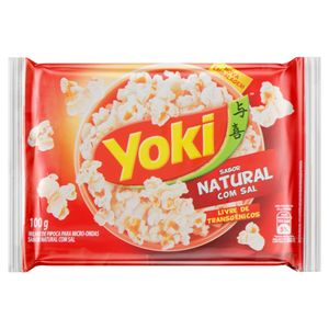 Pipoca p/ Micro-Ondas Popcorn Yoki Natural c/ Sal 100g