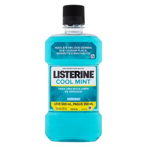 Enxaguante Bucal Listerine Cool Mint Leve 500ml Pague 350ml