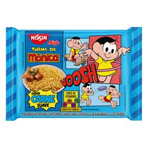 Macarrão Instantâneo Nissin Miojo Turma da Mônica Lámen Carne Suave Pacote 85g