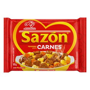 Tempero Sazon p/ Carne Pacote 60g com 12 Unidades de 5g Cada