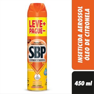 Multi-Inseticida Aerossol SBP Base Água Óleo de Citronela 450ml Spray Leve + Pague -