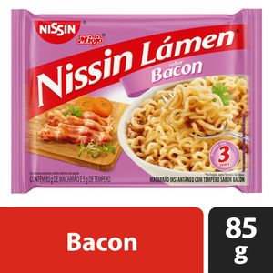 Macarrão Instantâneo Lámen Nissin Miojo Bacon Pacote 85g