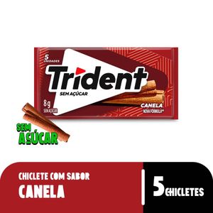 Chiclete Trident Canela s/ Açúcar 8g - Embalagem c/ 5 Unid