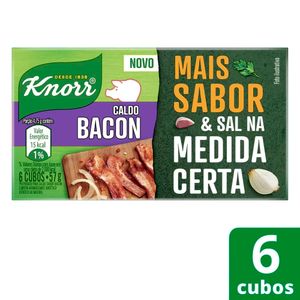 Caldo em Tablete Bacon Knorr Mais Sabor Caixa 57g 6 Unidades