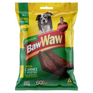 Bifinho p/ Cães Baw Waw Premium Adultos Carnes e Vegetais Pacote 50g