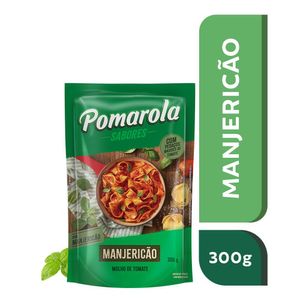 Molho de Tomate Pomarola Sabores c/ Manjericão Sachê 300g