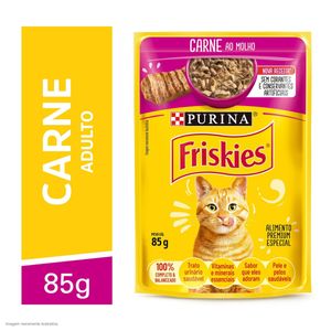 Ração p/ Gatos Friskies Molho Carne Sachê 85g