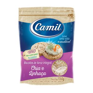 Biscoito de Arroz Camil Integral Chia e Linhaça 150g