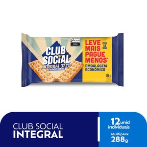 Biscoito Salgado Club Social Integral Embalagem Econômica 288g