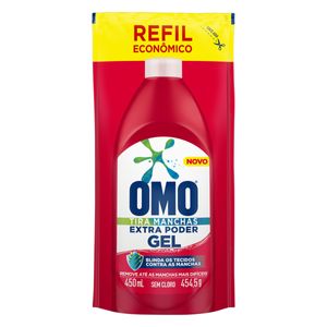 Tira Manchas em Gel Omo Roupas Coloridas s/ Cloro Sachê 450ml Refil Econômico