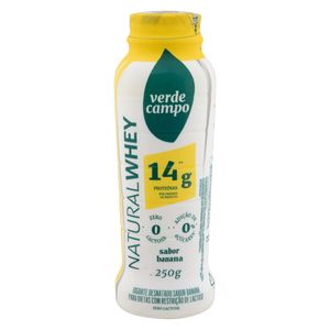 Iogurte Desnatado Verde Campo Whey 14g Proteínas Zero Lactose Banana 250g