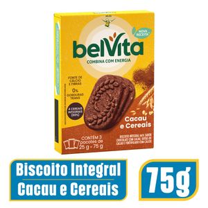 Biscoito Integral Belvita Cacau/Cereais 75g