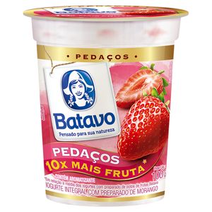 Iogurte Integral Batavo Pedaços Morango Pote 100g