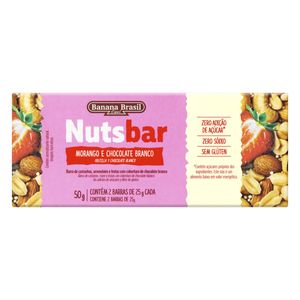 Bara Nuts Morango c/ Chocolate Branco 50g