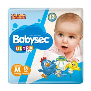 Fralda Descartável Babysec Ultra Jumbinho M c/ 18 Unid