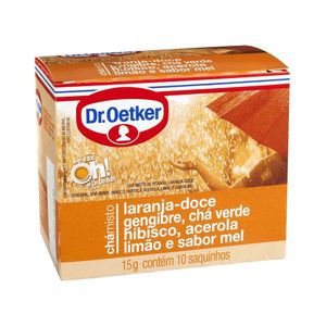 Chá Misto Dr.Oetker Laranja Doce, Gengibre, Verde, Hibisco, Acerola,Limão e Sabor Mel 15g