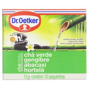 Chá Misto Dr.Oetker Verde, Gengibre, Abacaxi e Hortelã 15g