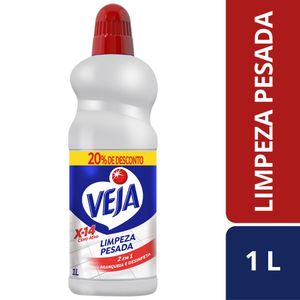 Limpador e Desinfetante Veja X-14 Limpeza Pesada Cloro Ativo Frasco 1l Grátis 20% de Desconto