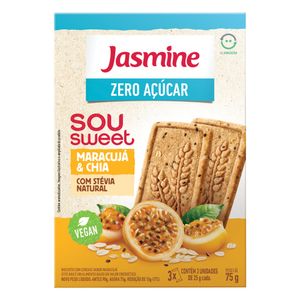 Biscoito Jasmine Sou Sweet Zero Açúcar Maracujá e Chia 75g