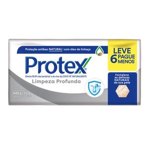 Sabonete em Barra Protex Limpeza Profunda 85g com 6 Unidades