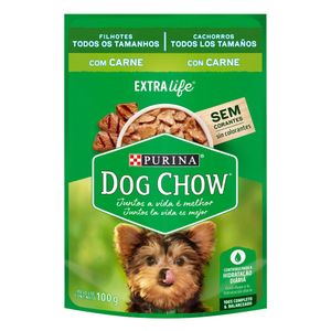 Alimento p/ Cães Purina Dog Chow ExtraLife Adultos Raças Minis ePequenas Carne Sachê 100g