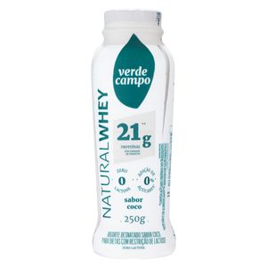 Iogurte Desnatado Verde Campo Natural Whey 21g Proteínas Zero Lactose Coco 250g