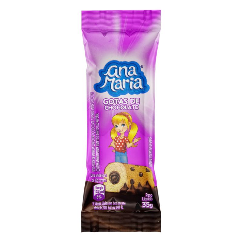Bolinho Ana Maria Gotas de Chocolate 35g - Prezunic