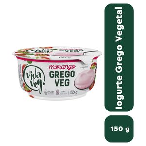 Iogurte Grego Vida Veg Vegetal Morango Pote 150g