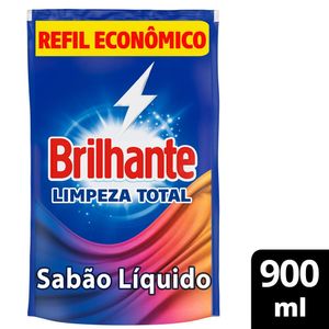 Lava-Roupas Líquido Brilhante Limpeza Total Refil 900ml