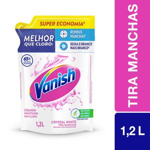 Tira Manchas em Gel Vanish Crystal Multiuso s/ Cloro White Sachê 1.2l Super Economia