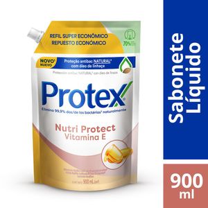 Sabonete Líquido para Mãos Antibacteriano Protex Nutri Protect Vitamina E Refil 900ml Super Econômico