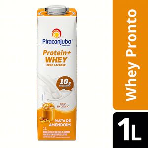 Bebida Láctea Uht Piracanjuba Protein + Whey Pasta de Amendoim Zero Lactose Caixa 1l