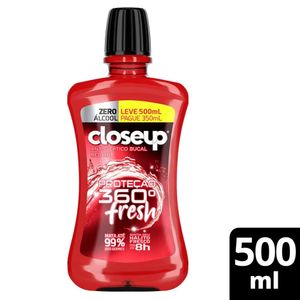 Enxaguante Bucal Antisséptico Closeup Zero Álcool Red Hot Fresh Leve 500ml Pague 350ml