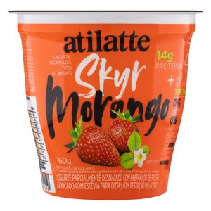 Iogurte Parcialmente Desnatado Atilatte Skyr Morango Zero Lactose Pote 160g