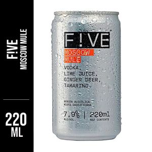 Bebida Mista Alcoólica F!ve Drinks Co Gaseificada Moscow Mule 220ml