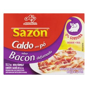 Caldo em Pó Sazon Bacon Defumado 32,5g com 5 Unidades