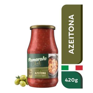 Molho de Tomate Pomarola Chef c/ Azeitona Vidro 420g