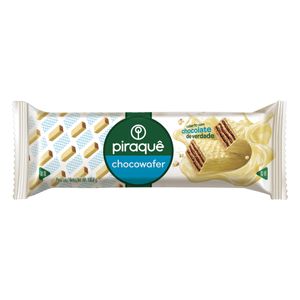 Wafer Piraquê Chocowafer Recheio Chocolate Cobertura de Chocolate Branco Pacote 100.8g