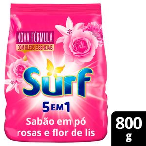 Lava Roupas em Pó Rosas e Flor-de-Lis Surf Pacote 800g