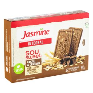 Biscoito Jasmine Sou Sweet Integral Cacau & Cereais Caixa 75g