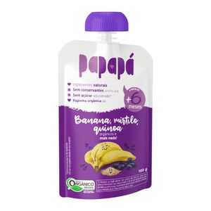 Papinha Papapá Orgânica Banana, Mirtilo, Quinoa Squeeze 100g