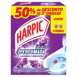 Detergente Sanitário Pedra Perfumada Lavanda Harpic com 2 Grátis 50% de Desconto na 2ª Unid