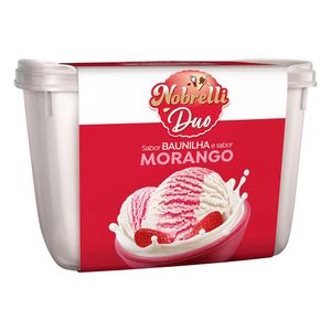 Sorvete Nobrelli Duo Baunilha e Morango Pote 1.3l