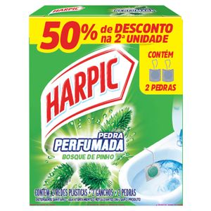 Detergente Sanitário Pedra Perfumada Bosque de Pinho Harpic com 2 Grátis 50% de Desconto na 2ª Unid