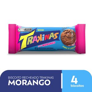 Biscoito Recheado Trakinas Morango Pacote 42g