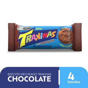 Biscoito Recheado Trakinas Chocolate Pacote 42g